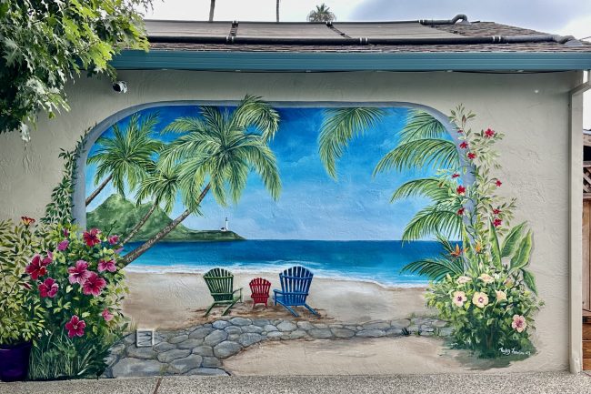 Ocean view on retaining wall ocean view on a retaining wall by a pool
