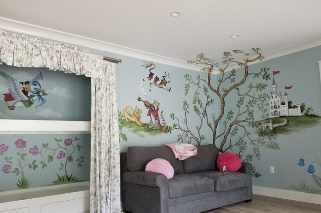 Mural based on Mother Goose nursery rhymes